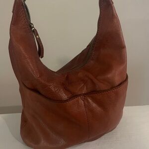 Elegant Cognac Leather Hobo Bag